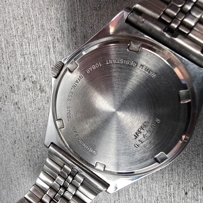 Seiko Alba Watch Men 35mm Silver Dial Silver Tone Daydate Y143-8280 New Battery10