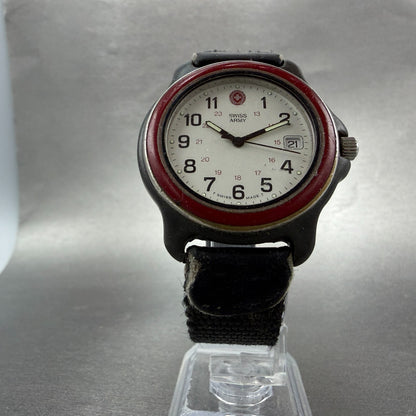 Victorinox Swiss Army Watch Men 39mm White Dial Black Tone Date Round PARTS ljk6