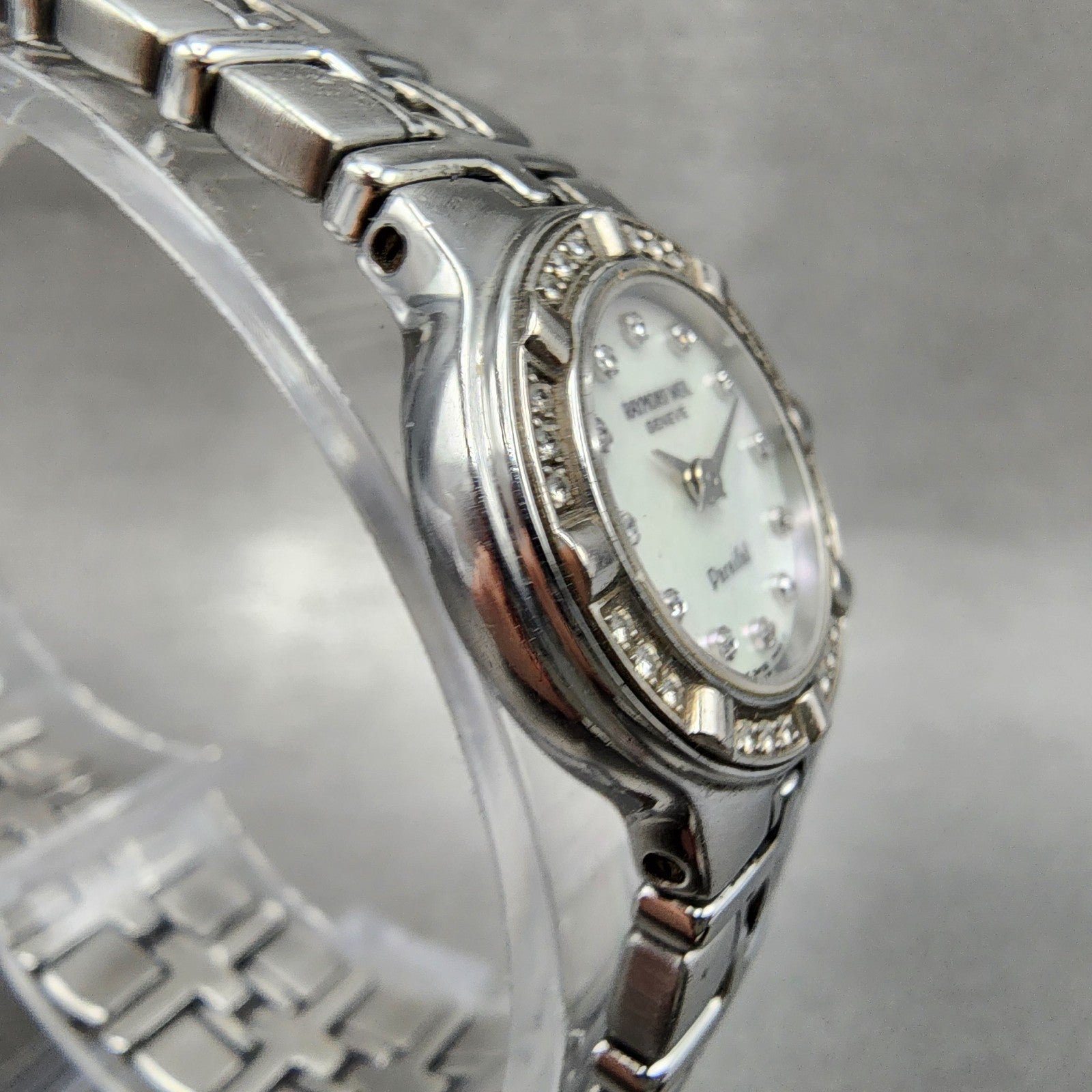 Raymond Weil Parsifal Watch Women 22mm MOP Dial Steel Diamond Bezel Date New Bat3