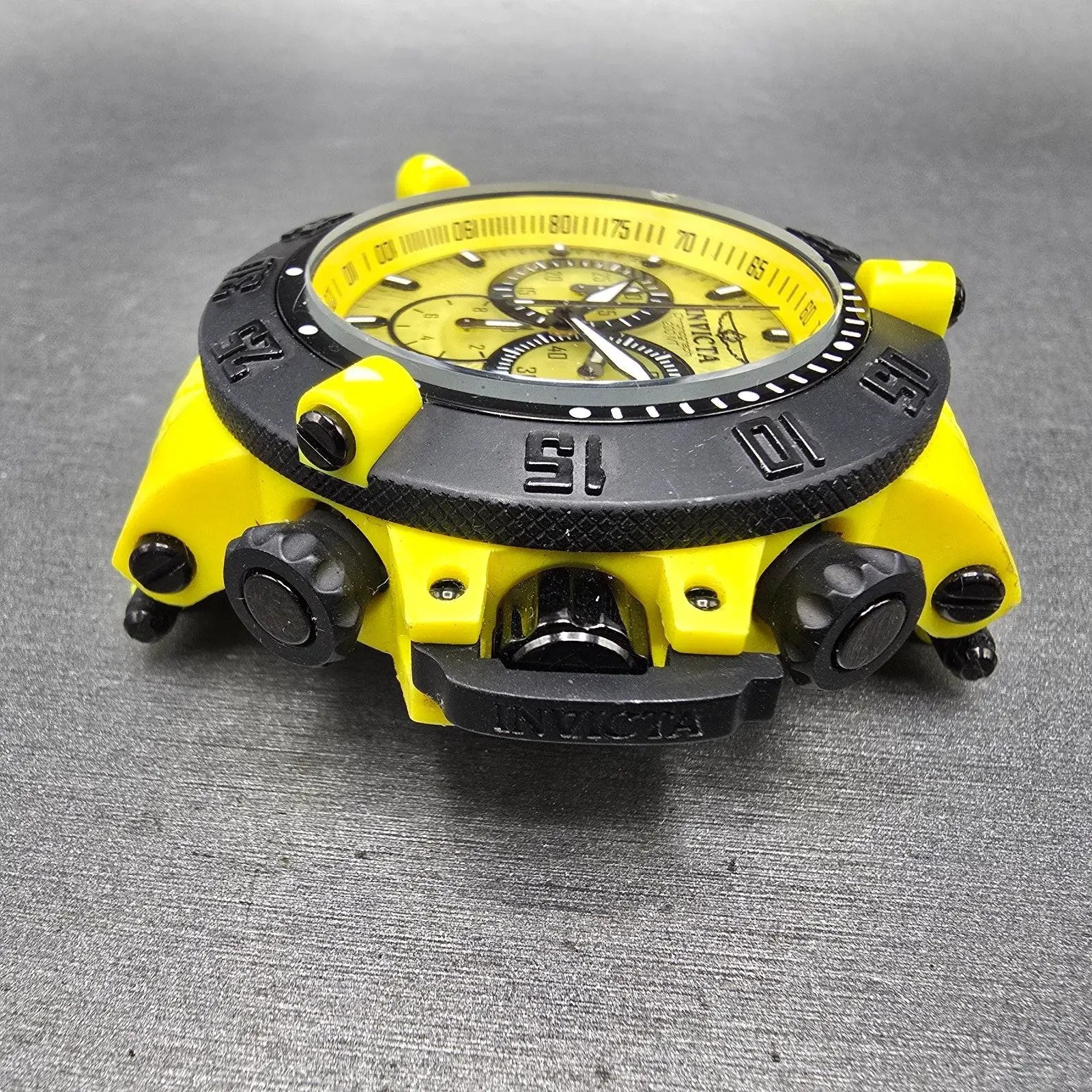Invicta Sub Aqua Noma Chronograph Watch Men 50mm Yellow Dial Yellow Tone New Bat6