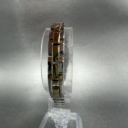 Seiko Tank Watch Women 16mm Silver Dial Two Tone Rectangle 1N00-0SG0 New Battery7