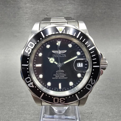 Invicta Pro Diver Watch Men 40mm Black Dial Steel Date Round Automatic Runs HJB0