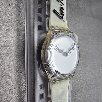 Swatch Time to Reflect Watch Men 34mm Silver Dial Clear Case GZ143 New Batt NOS3