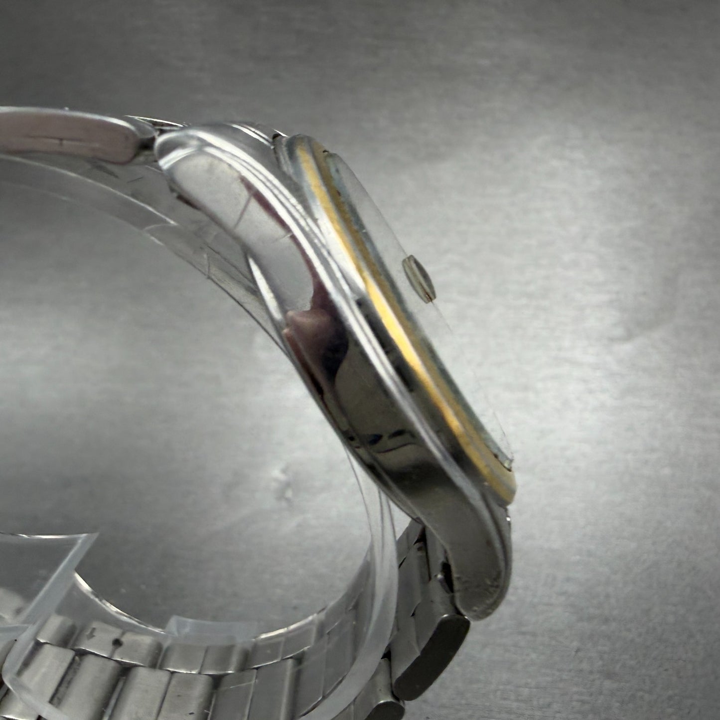Seiko ALBA Watch Men 36mm White Dial Two Tone Date Round 7N42-0AD0 PARTS4