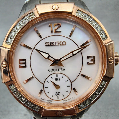 Seiko Coutura Watch Women 32mm MOP Dial Two Tone Round 6g2800g0 New Battery1