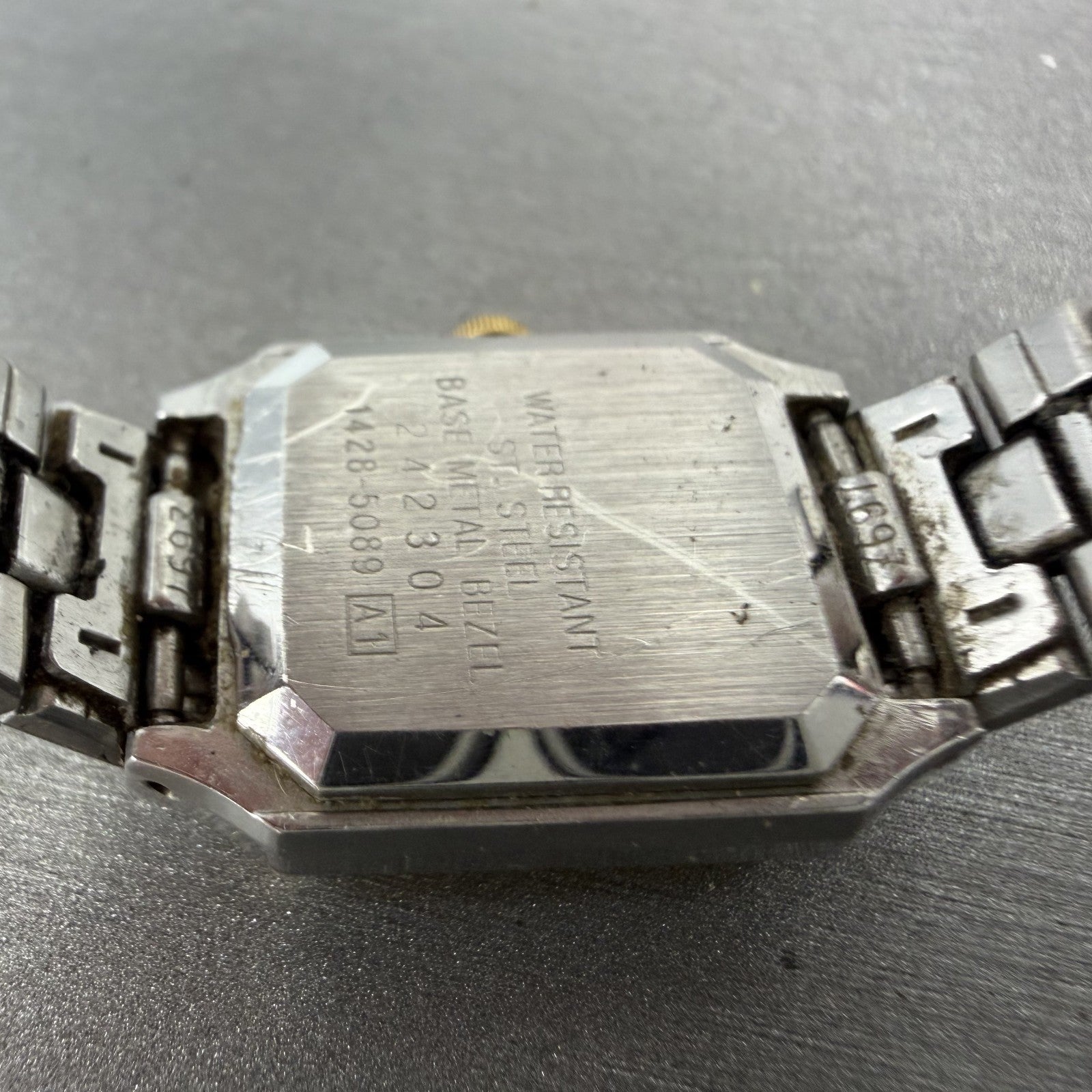 Seiko Tank Watch Women 20mm Silver Dial Two Tone Rectangle 14285089 New Battery9