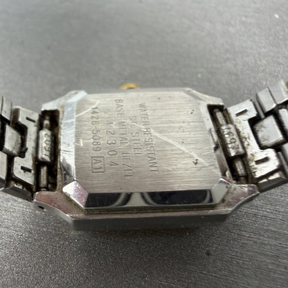 Seiko Tank Watch Women 20mm Silver Dial Two Tone Rectangle 14285089 New Battery9