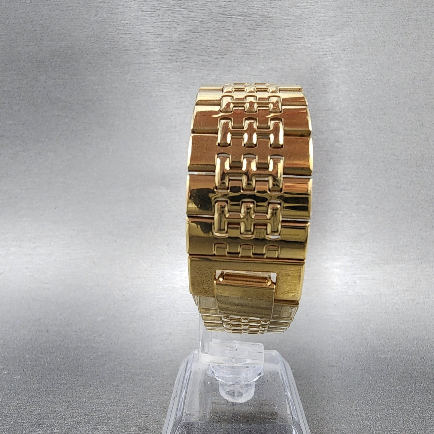 Seiko Tank Watch Men 28mm Champagne Dial Gold Tone 5y305309 New Battery7