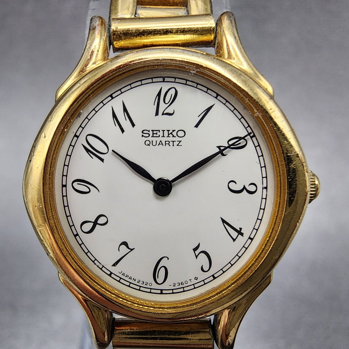 Seiko Watch Women 23mm White Dial Two Tone Round 23206170 New Battery VTG1