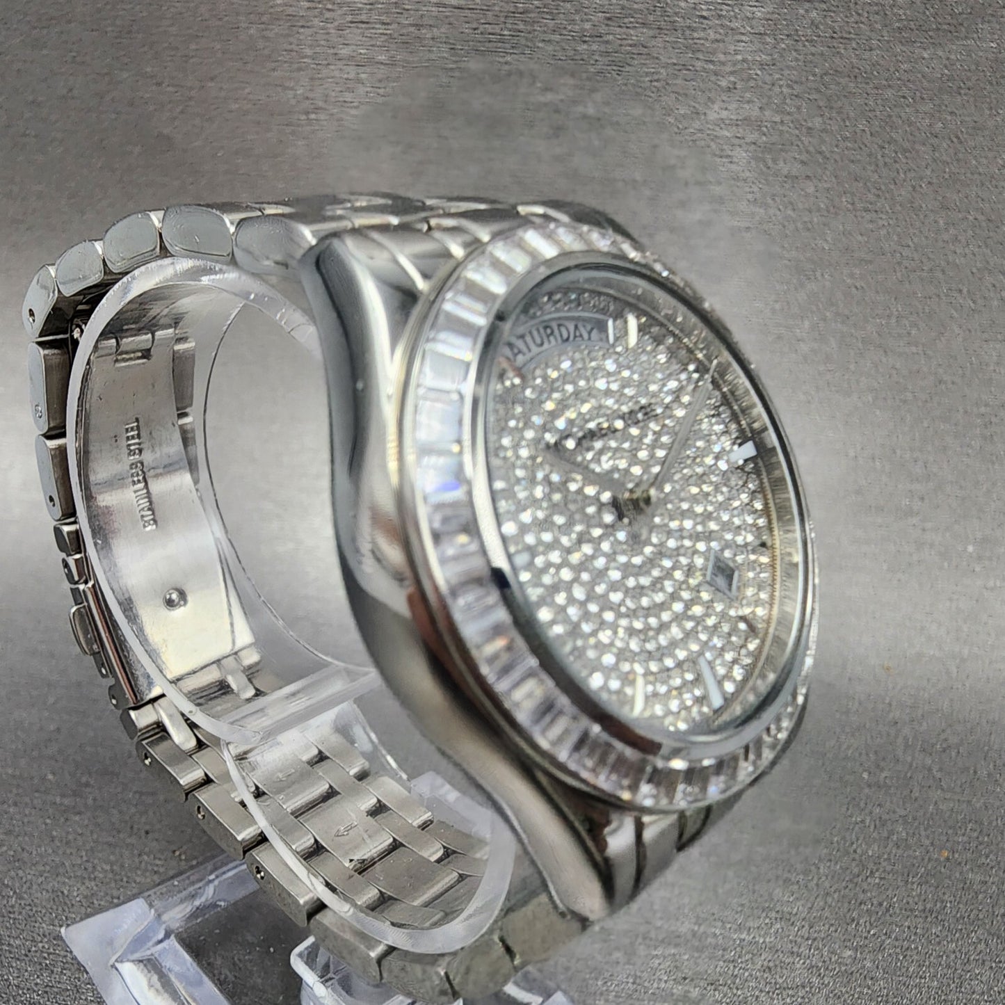 Michael Kors Kiley Watch Women 35mm Crystal Dial & Bezel Dadyate Silver Tone3