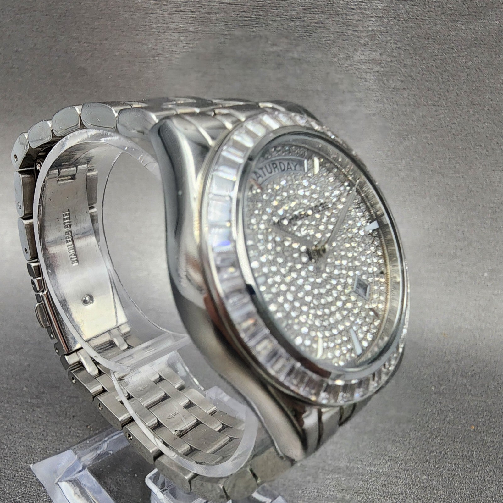Michael Kors Kiley Watch Women 35mm Crystal Dial & Bezel Dadyate Silver Tone3