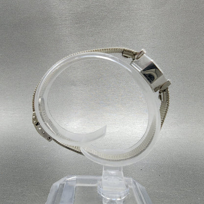 Hamilton Watch women 17mm White Dial 10K White Gold Plated Diamonds New Battery8