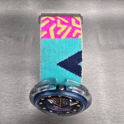 Swatch Pop Photofish Watch Women 47mm Blue Dial Round PWN101 New Battery VTG4