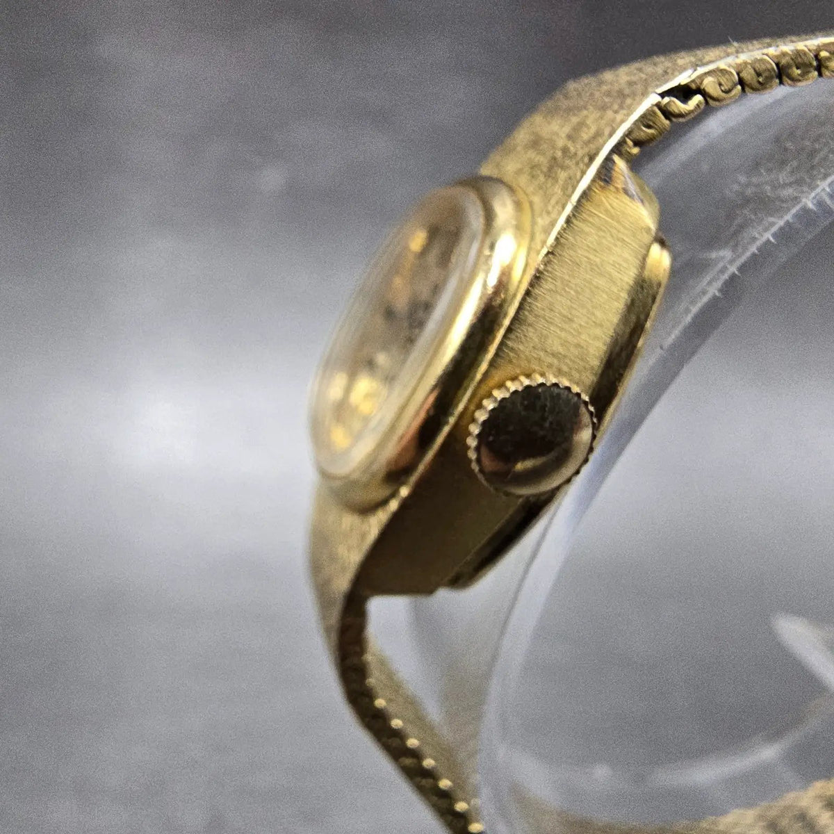 Bulova Accutron Watch Women 18mm Champagne Dial Gold Tone Rectangle PARTS3