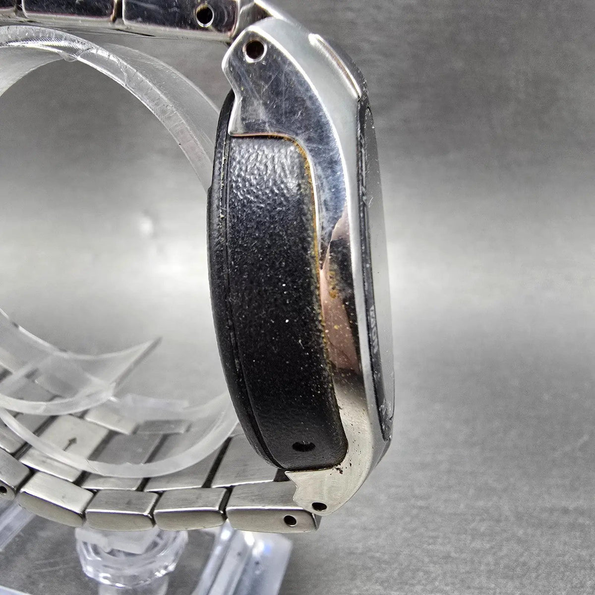 Citizen Eco-Drive Watch Men 40mm Black Dial Steel A411-T001521 Round PARTS!!5