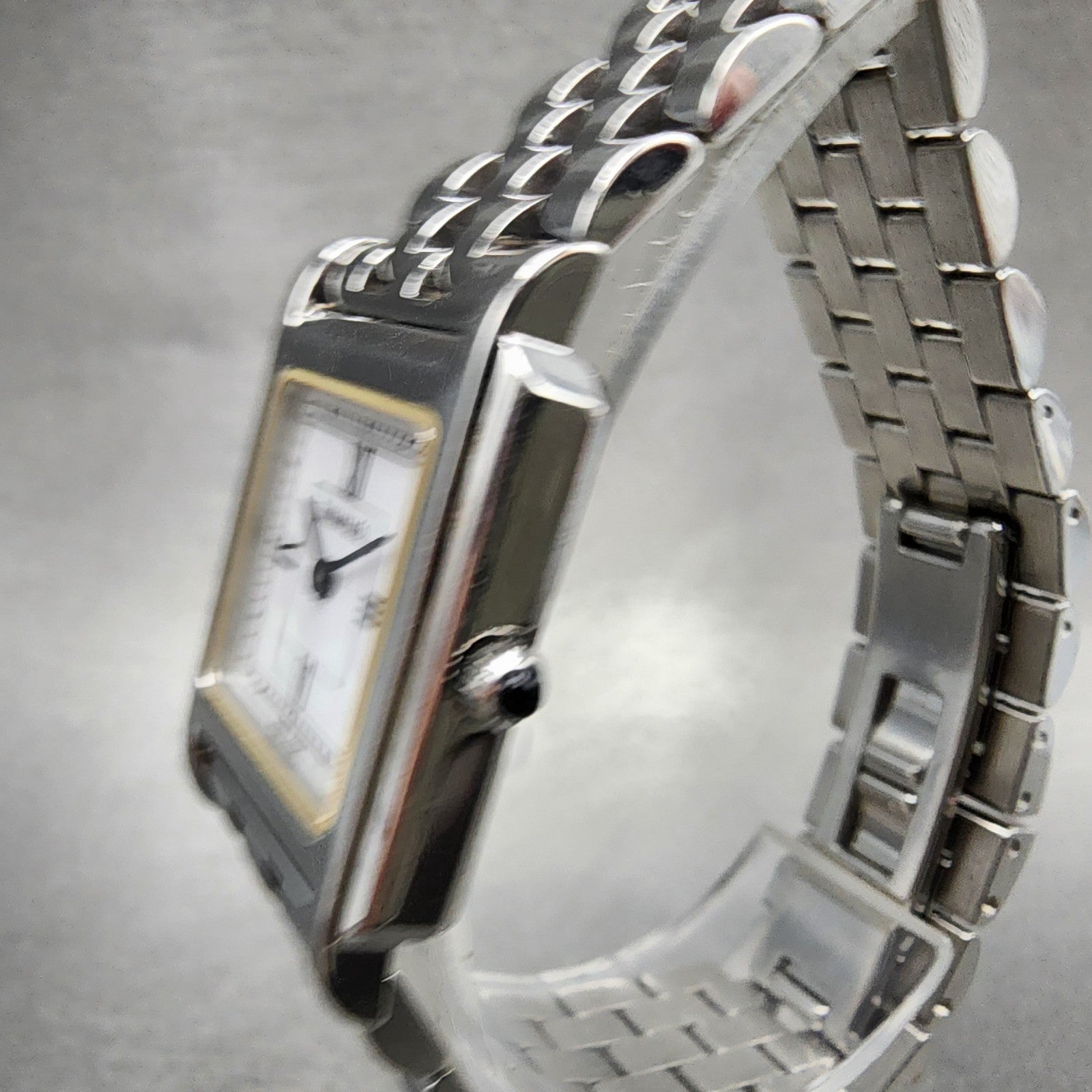 Tiffany & Co Tank Watch Women 23mm White Dial Steel Rectangle New Battery2