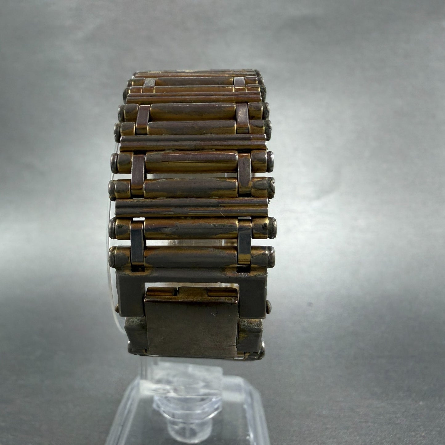 Seiko Tank Watch Men 25mm Champagne Dial Gold Tone 7430-5819 New Battery Vintage7