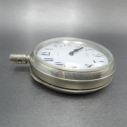 Eterna 8 Days Pocket Watch Men 70mm White Dial Steel Manual Wind PARTS