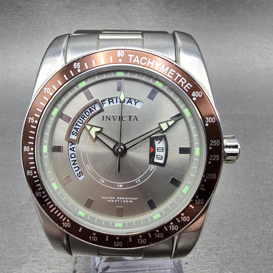 Invicta Watch Men 45mm Silver Dial Silver Tone Daydate Round 5785 PARTS0
