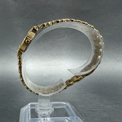 Elgin Watch Women 17mm MOP Dial Gold Tone Oval EG074 New Battery Bracelet6