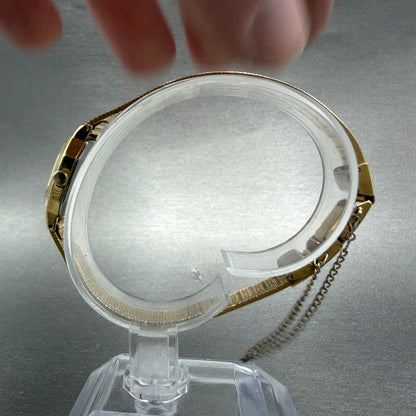 Seiko Watch Women 16mm Brown Dial Gold Tone Octagon 2c20-5769 New Battery6