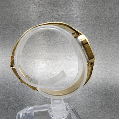 Seiko Tank Watch Women 19mm Black Dial Gold Tone 54215060 New Battery8
