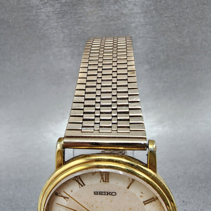 Seiko Dolce Watch Men 32mm White Dial Gold Tone 8n417030 New Battery READ!!!!!!4