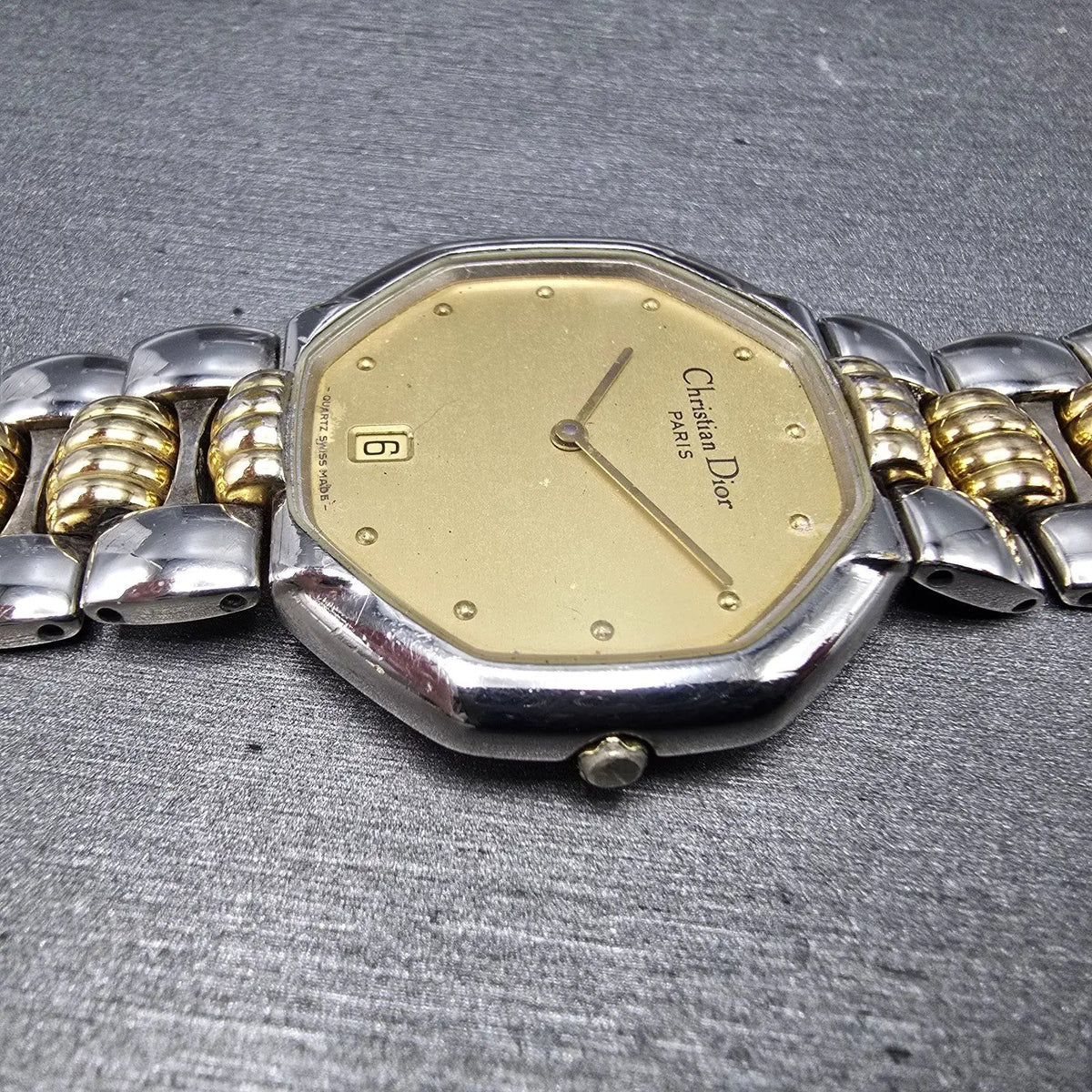 Christian Dior Watch Men 32mm Champagne Dial Two Tone Date 45.204 PARTS5