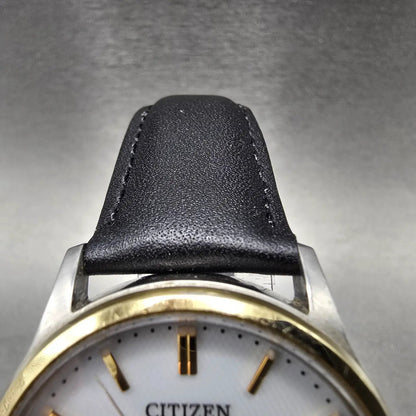 Citizen Eco-Drive Watch Men 36mm White Dial Two Tone Daydate E101-S058031 Works4