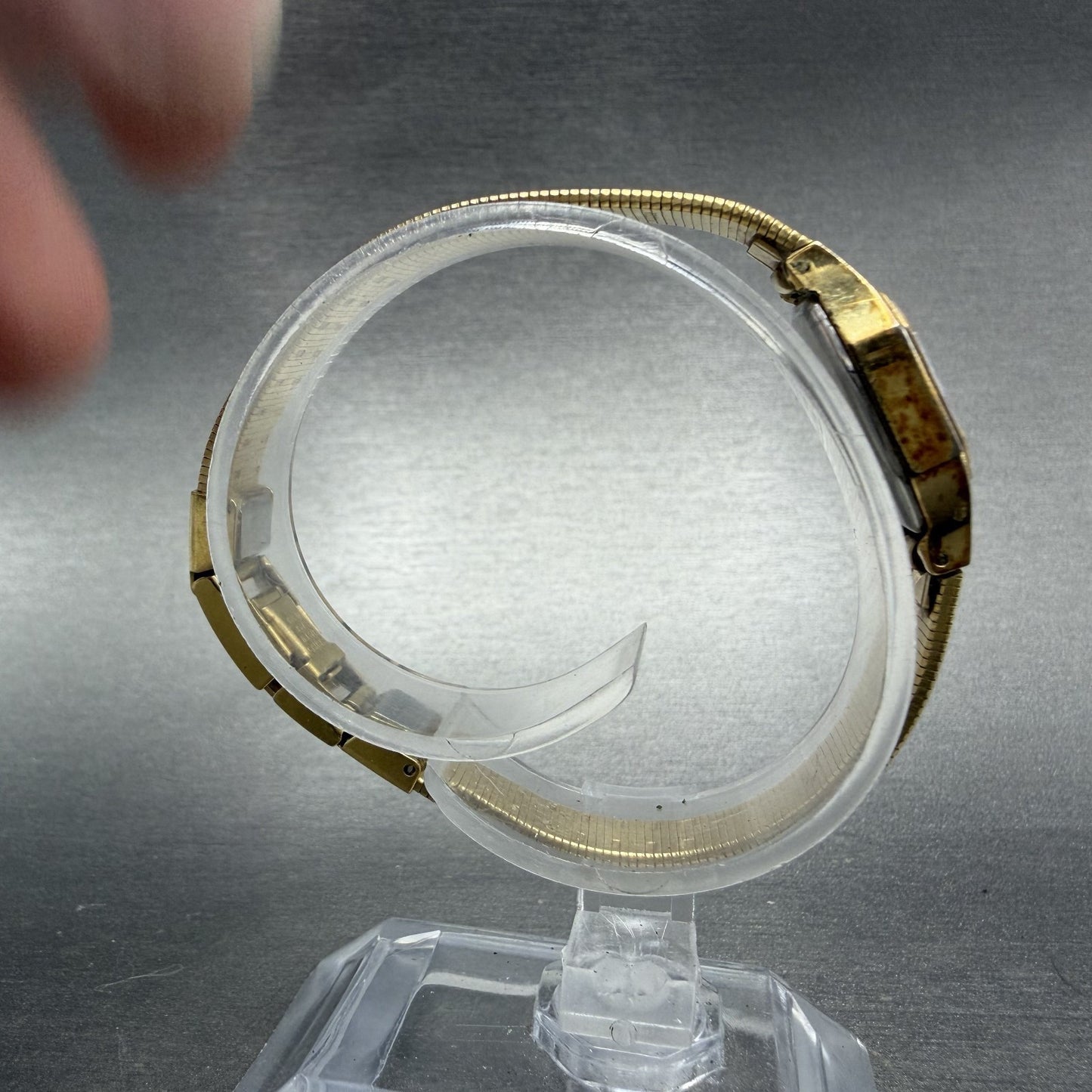 Seiko Watch Women 16mm Gold Dial Gold Tone Octagon 2C21-5409 New Battery8