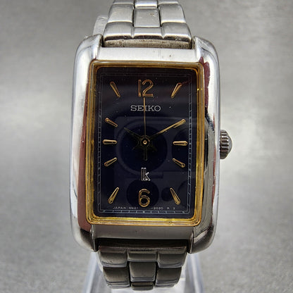Seiko Lukia Tank Watch Women 19mm Blue Dial Silver Tone 4n215260 New Battery1