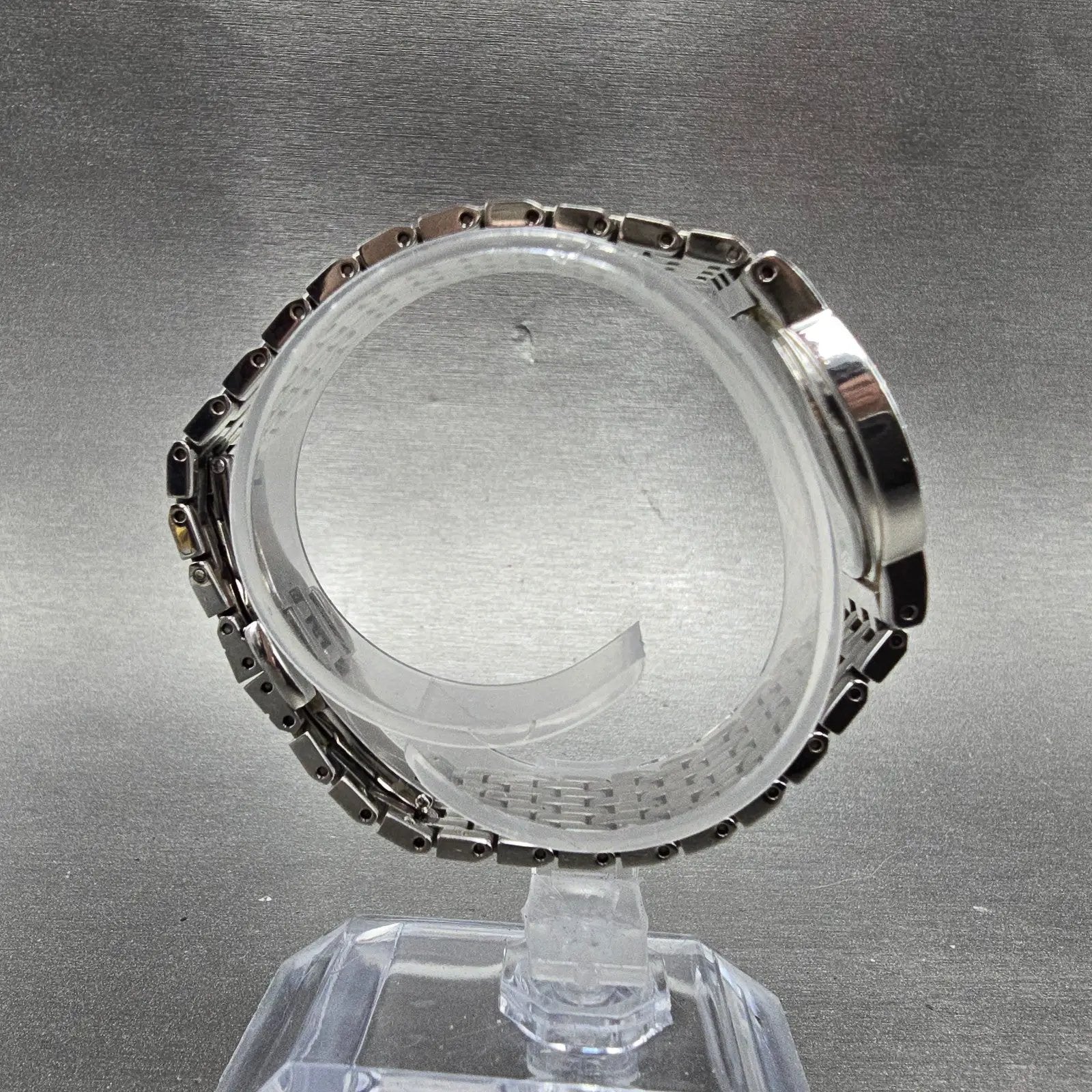 Wittnauer Watch Women 27mm Black Dial Steel Diamond Accents Round New Battery9