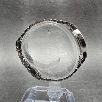Wittnauer Watch Women 27mm Black Dial Steel Diamond Accents Round New Battery9