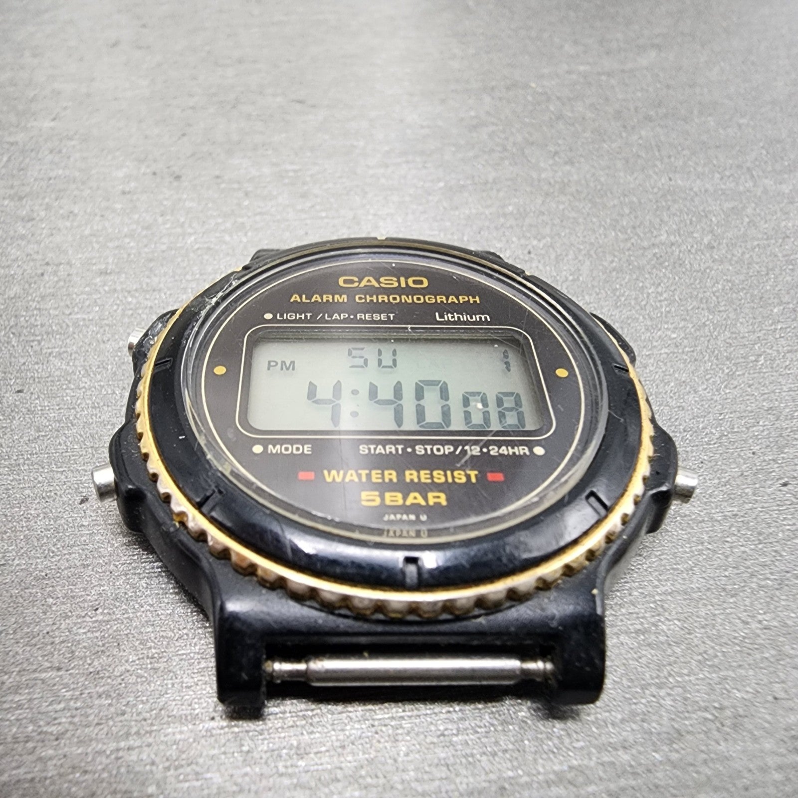 Casio W74 Watch Men 38mm Digital Black Tone Alarm Chrono New Battery Vintage2