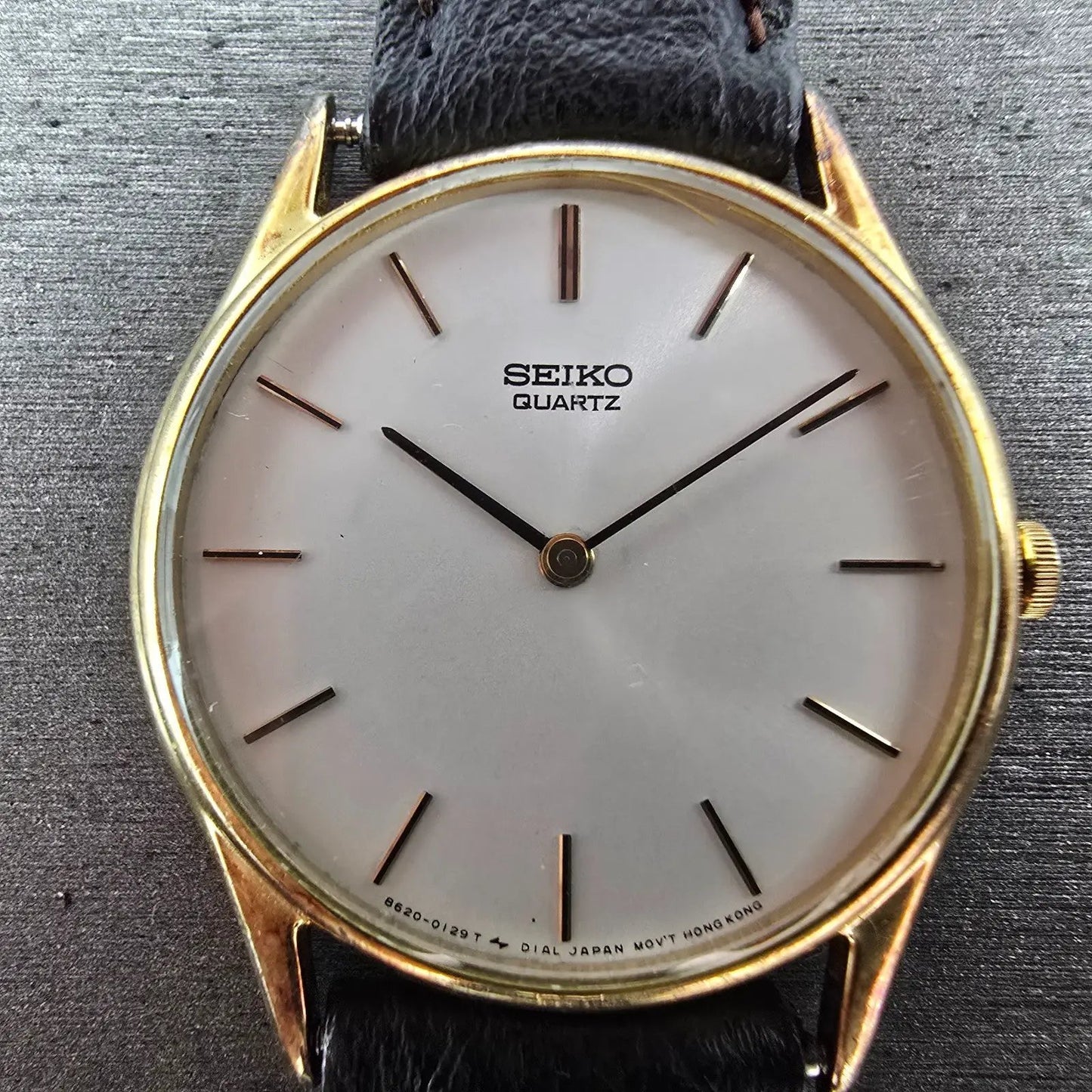 Seiko Watch Men 32mm White Dial Gold Tone Round 8620-0019 PARTS Vintage2