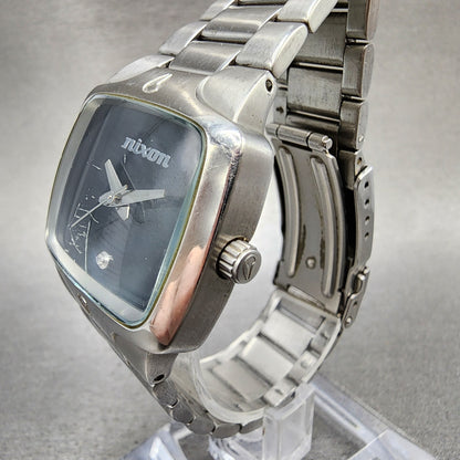 Nixon The Player Watch Women 33mm Black Dial Steel Rectangle New Battery2