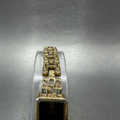 Seiko Tank Watch Women 13mm Black Dial Gold Tone Rectangle 13205249 New Battery4