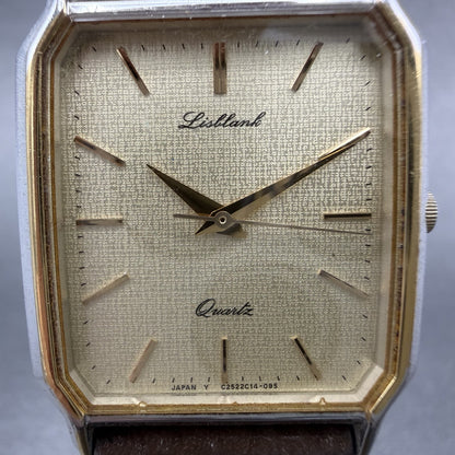 Orient Lisblank Tank Watch Men 27mm Champagne Dial Silver Tone Octagon New Batt1