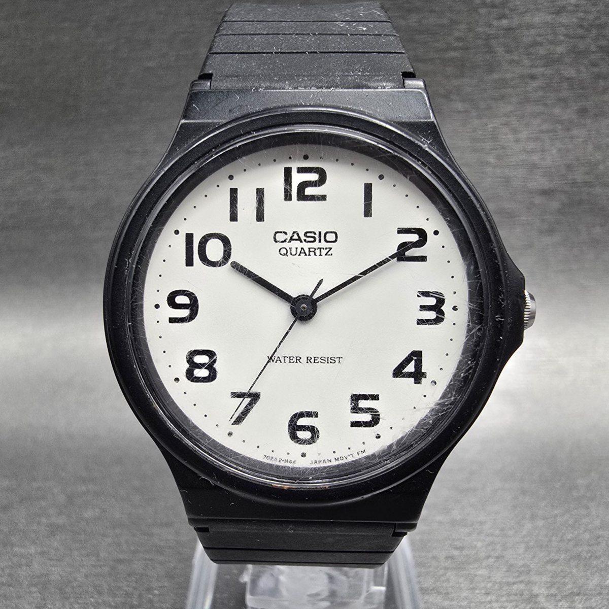 Casio Watch Men 33mm White Dial Black Tone Round MQ-24 New Battery0
