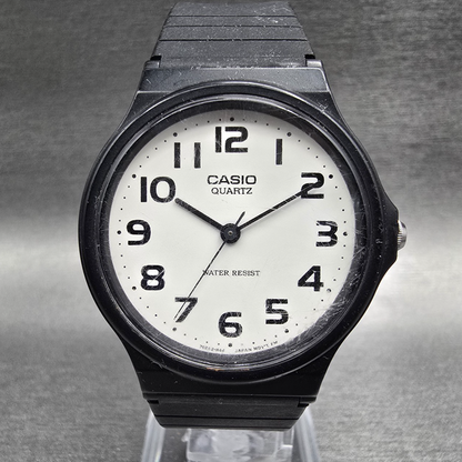 Casio Watch Men 33mm White Dial Black Tone Round MQ-24 New Battery0