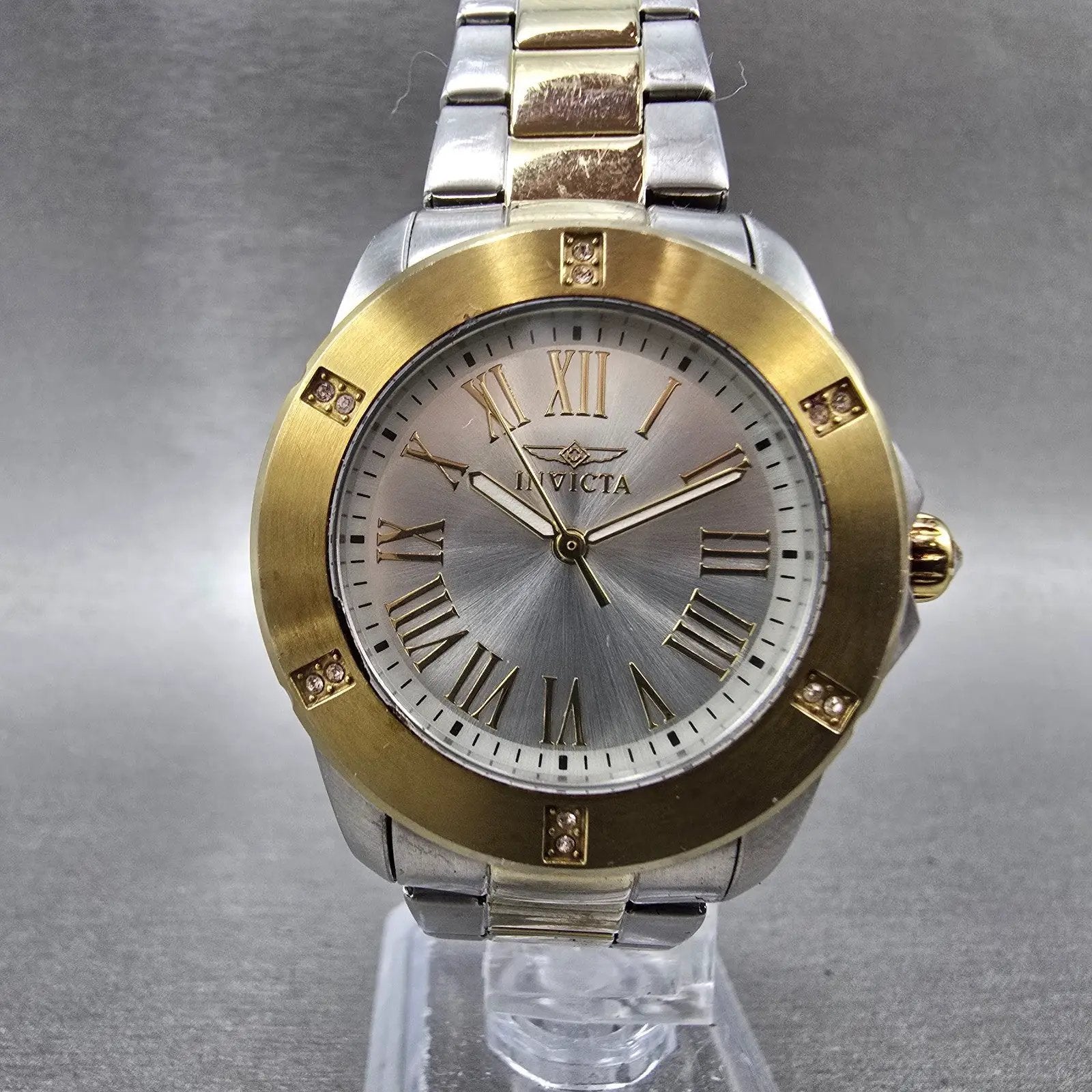 Invicta Angel Watch Women 33mm Silver Dial Two Tone Round 19256 New Battery5