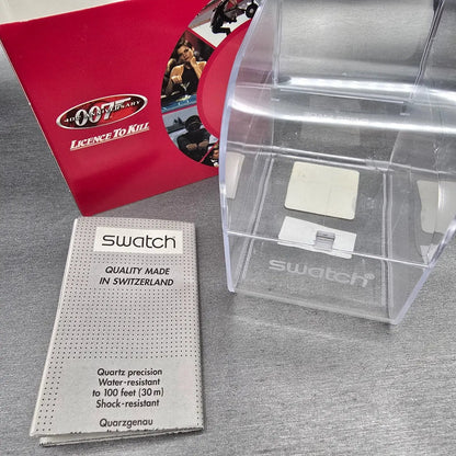 Swatch James Bond License to Kill Watch Men 44mm Gold Dial SUDB103 New Batt NOS10