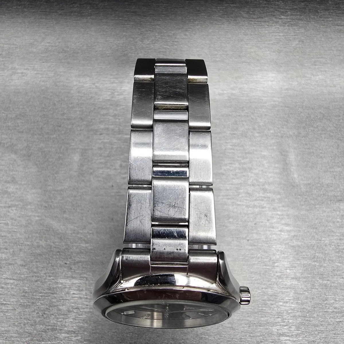 Seiko Watch Men 37mm Black Dial Silver Daydate Round 7N43-9070 New Battery JP24