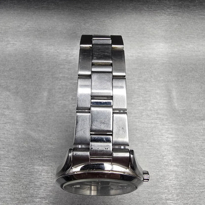 Seiko Watch Men 37mm Black Dial Silver Daydate Round 7N43-9070 New Battery JP24