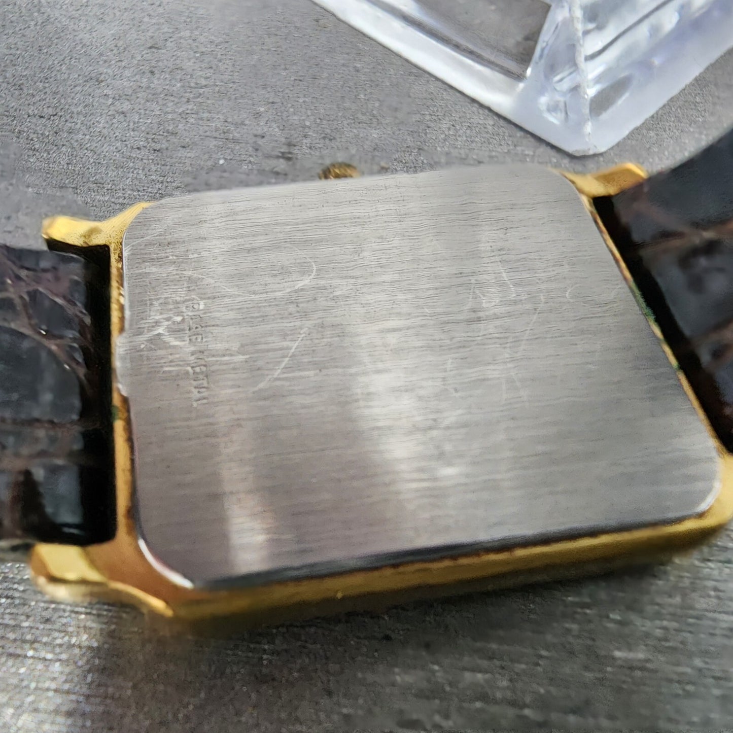 Wittnauer Tank Watch Women 25mm Gold Dial Gold Tone Rectangle 0280 New Battery