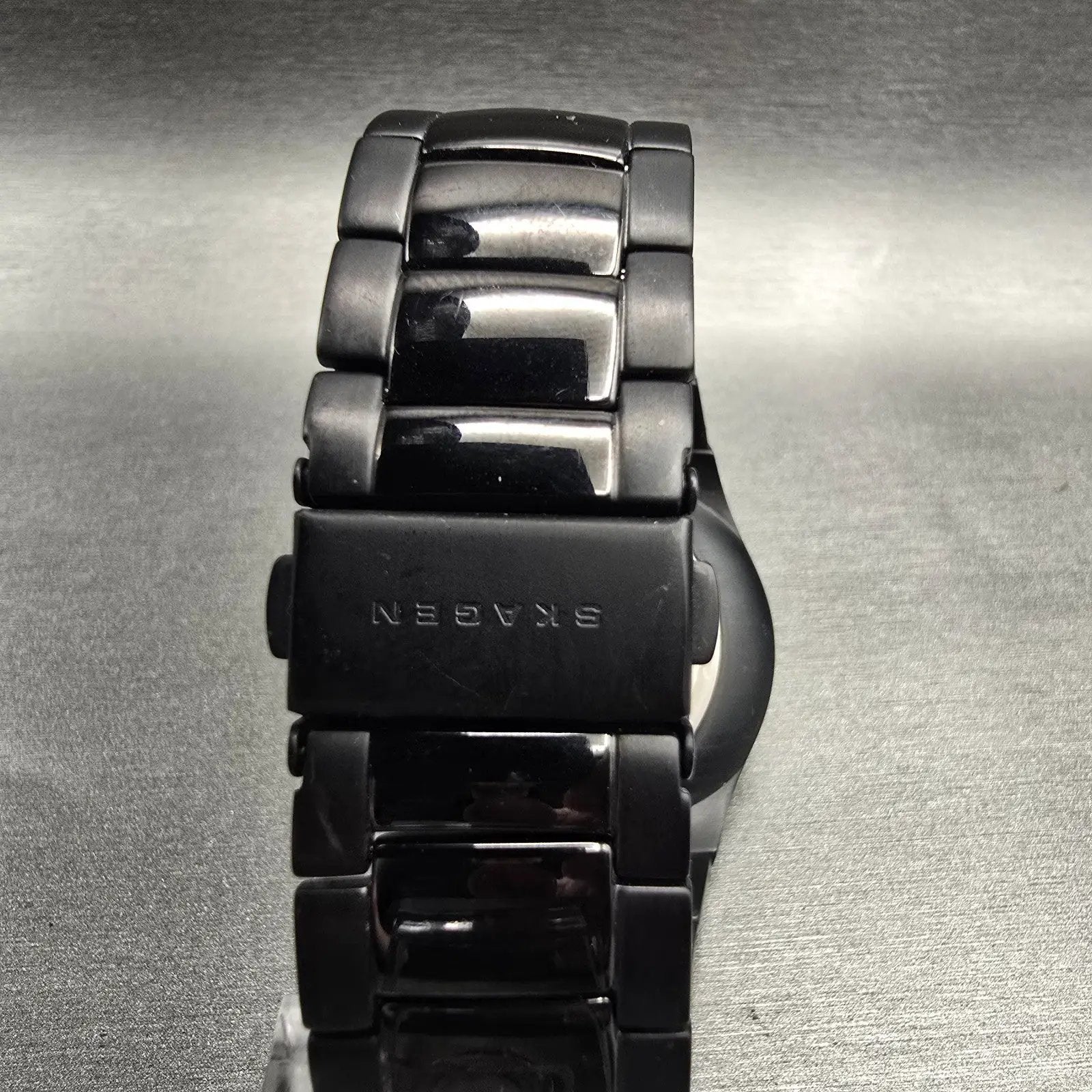 Skagen Watch Men 41mm Black Dial Titanium Date Round SKW6031 New Battery7