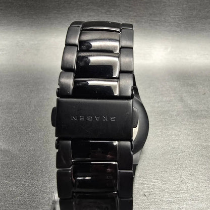 Skagen Watch Men 41mm Black Dial Titanium Date Round SKW6031 New Battery7