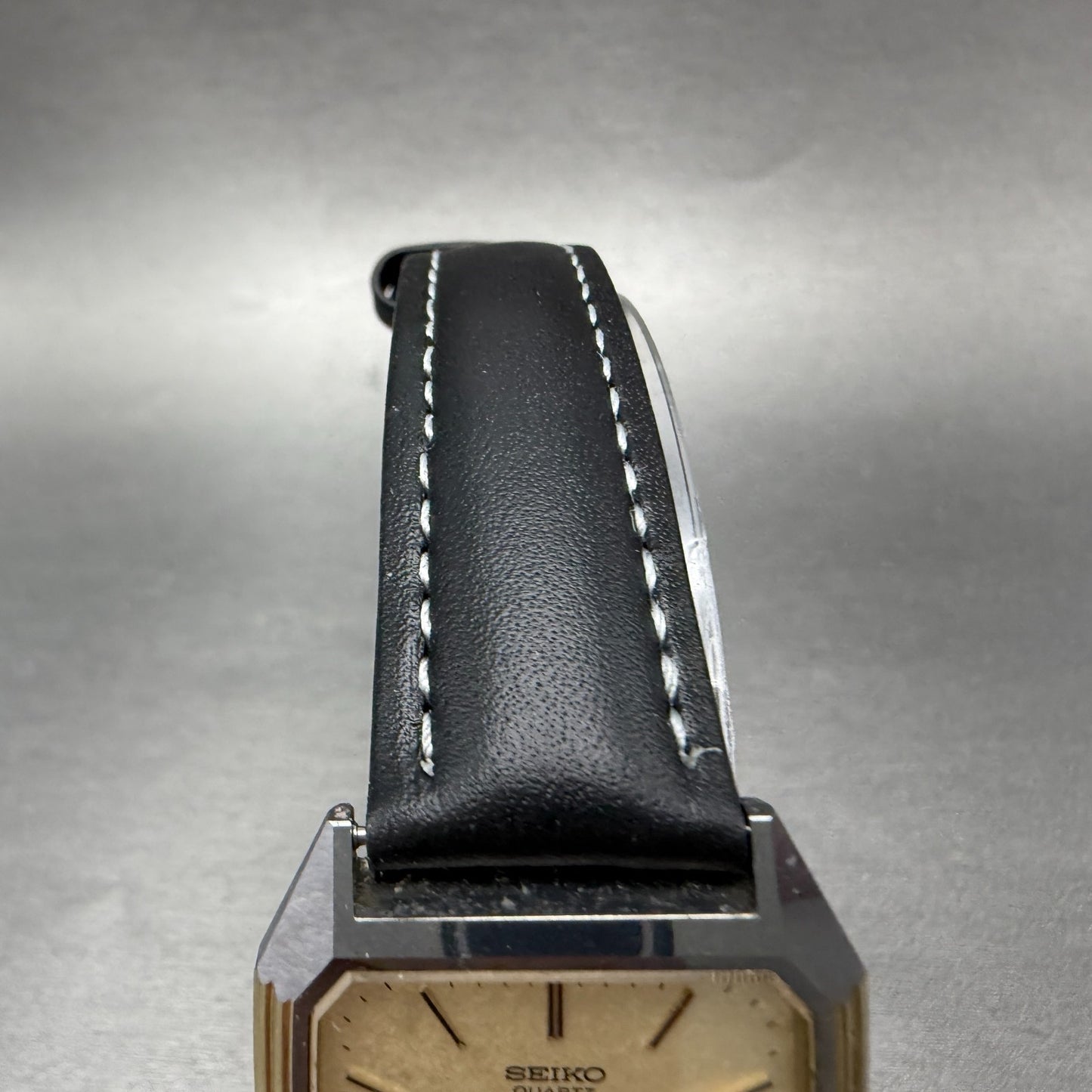 Seiko Dolce Tank Watch Men 28mm Champagne Dial Two Tone 6030-5390 New Battery5