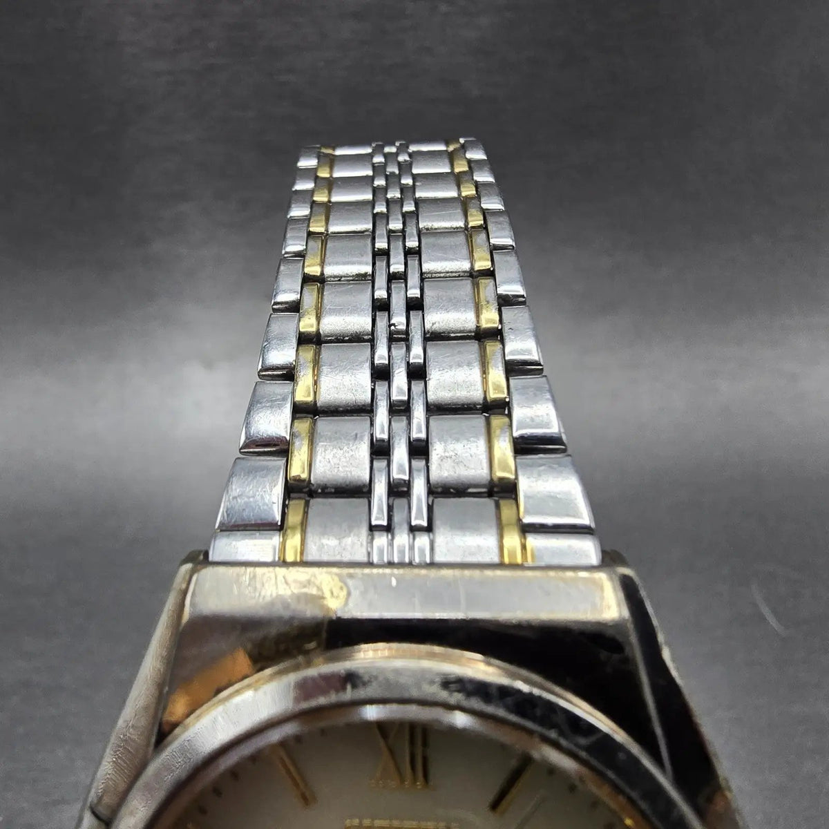 Citizen Junction Eco-Drive Watch Men 35mm Champpange Dial Two Tone Round Works4