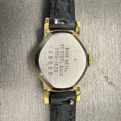 Seiko Watch Women 16mm Gold Dial Gold Tone Round 1100-1529 Mechanical Works VTG10
